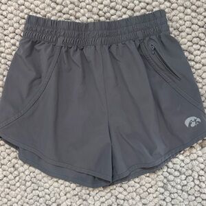 Women's Gray Athletic Authentic Iowa Hawkeye Shorts XXL
